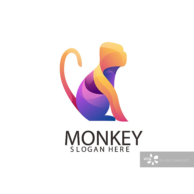 Monkey logo彩色渐变图片素材
