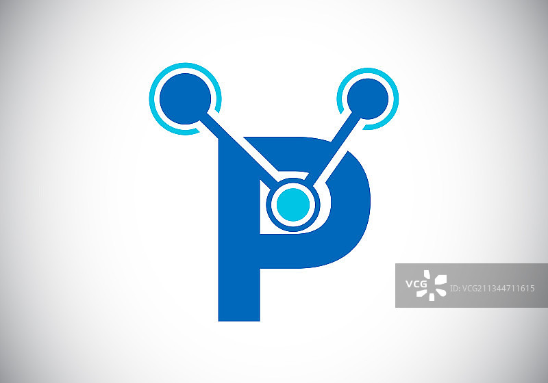 首字母p带有技术标志符号图片素材
