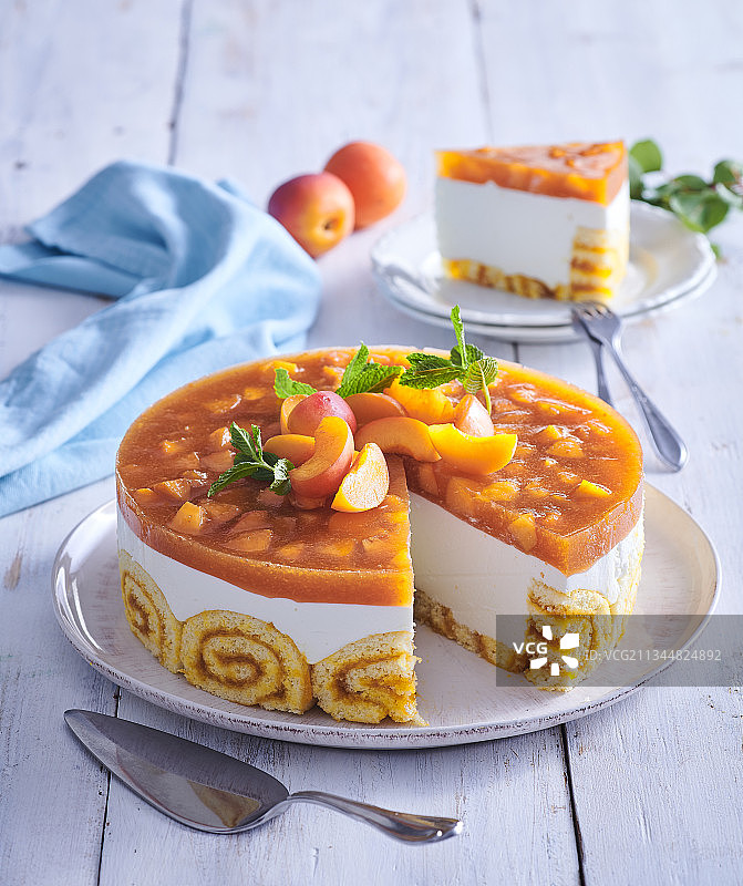 杏子蛋糕加果冻图片素材