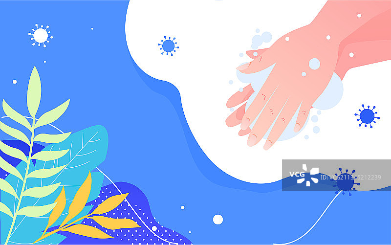 洗手安全保护个人健康卫生插画医疗消毒海报图片素材