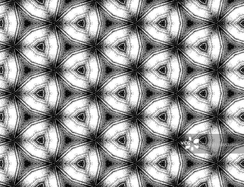 对称几何六边形黑白图片素材