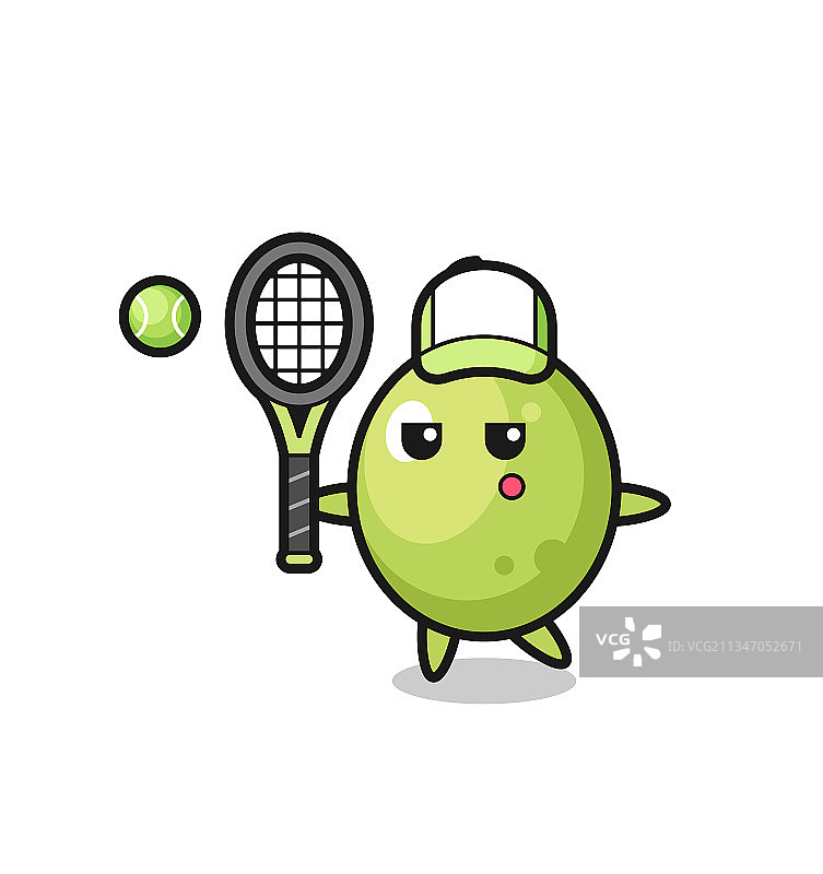 卡通人物橄榄是一名网球运动员图片素材