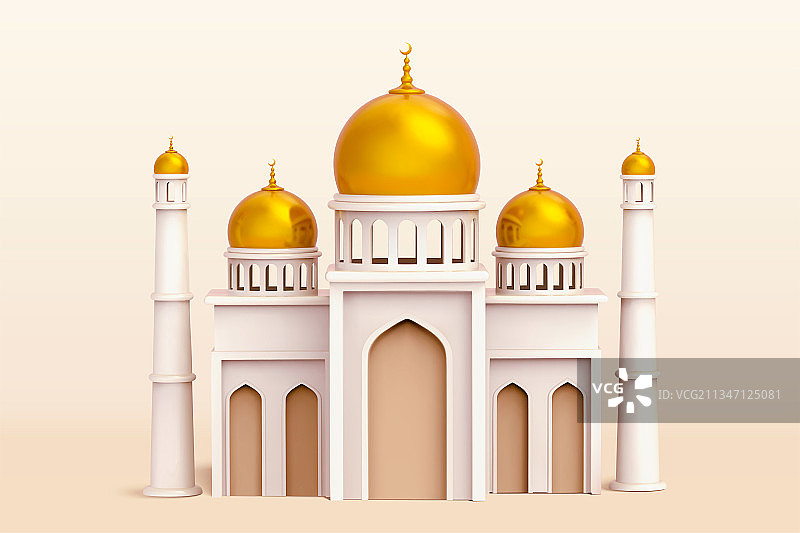 黄铜圆顶清真寺建筑图片素材