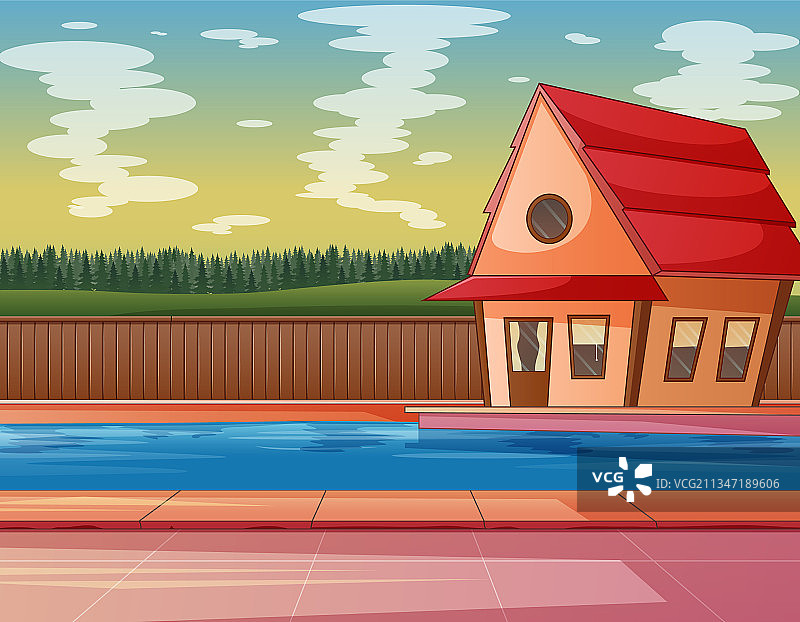 有游泳池的房子图片素材