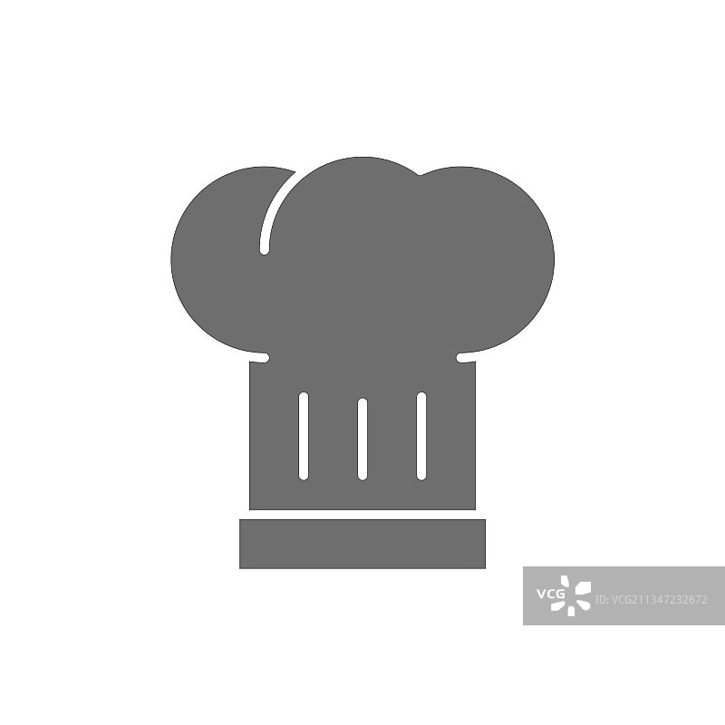 帽子厨师厨师灰色图标孤立在白色图片素材