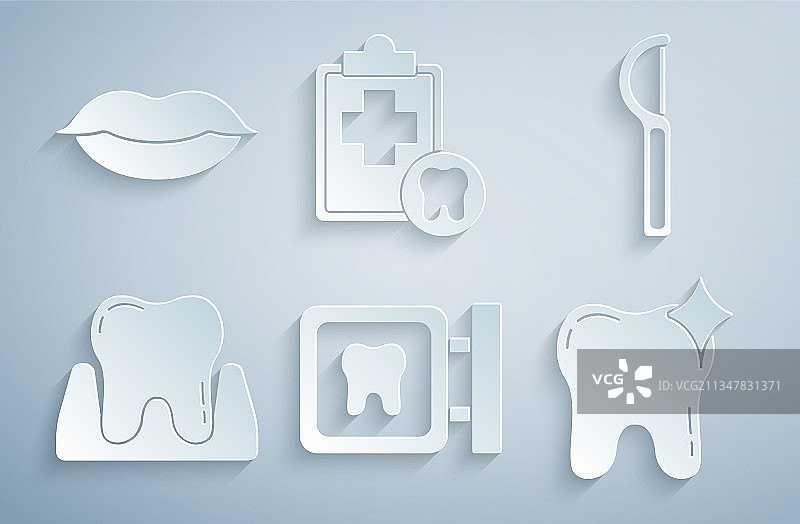 设置牙科诊所定位牙线牙图片素材