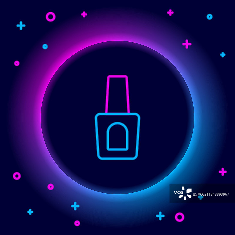 发光的霓虹灯线瓶指甲油图标图片素材