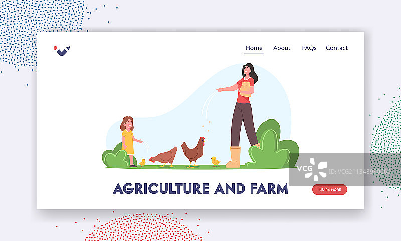 农业和农场登陆页面模板年轻图片素材