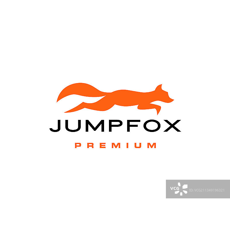 跳跃狐狸快速棕色平坦简单的标志图标图片素材