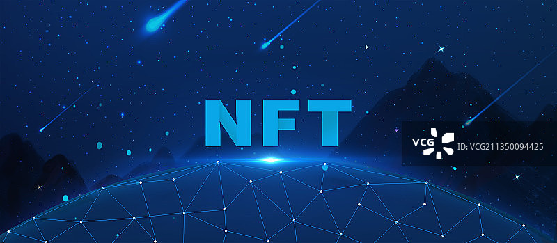 NFT非同质化代币的金融交易数字艺术图片素材