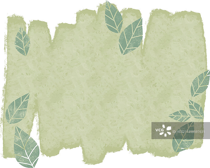 绿茶茶叶用笔画复制空间图片素材