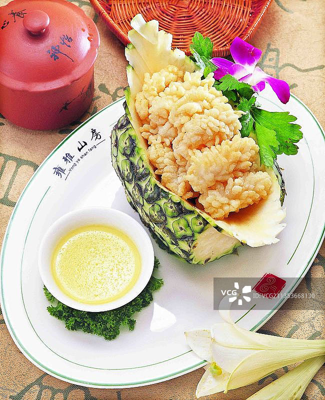 菠萝鲜鱿花，果蔬菜谱，甜点，美食图片素材