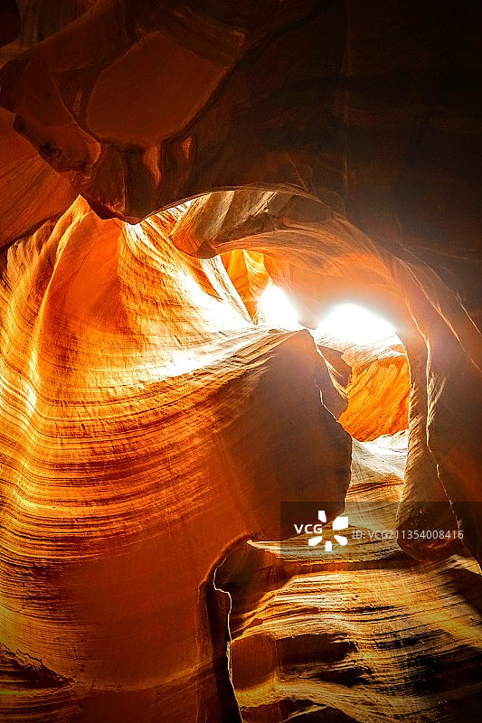 岩石形成的低角度视图，羚羊峡谷，亚利桑那州，美国图片素材