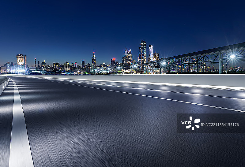 美国曼哈顿城市风光道路图片素材