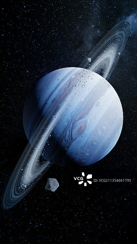 3D高清渲染木星及行星带插图图片素材