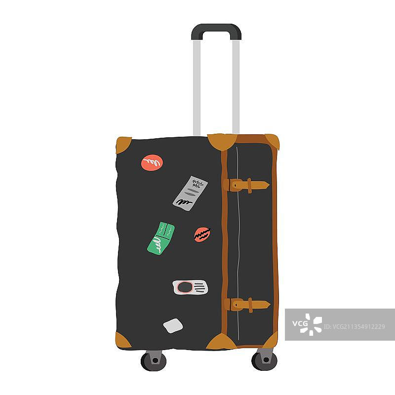 手绘插画箱子行李箱旅行箱图片素材