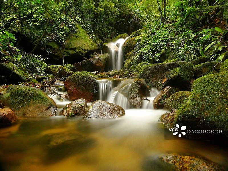 森林瀑布的风景，巴西图片素材