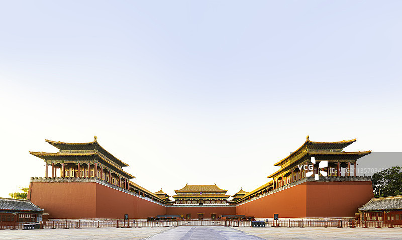 无人的北京故宫午门全景图图片素材