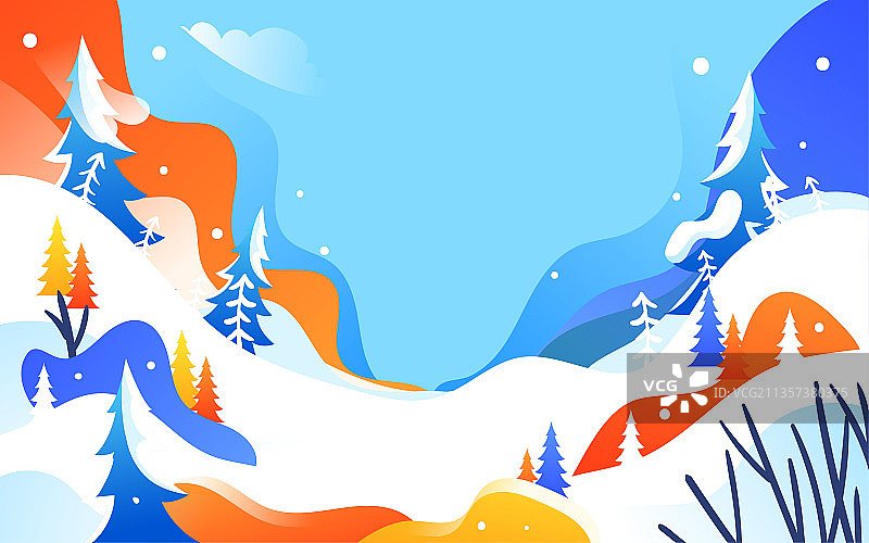 冬天滑雪运动人物插画背景滑雪运动比赛海报图片素材