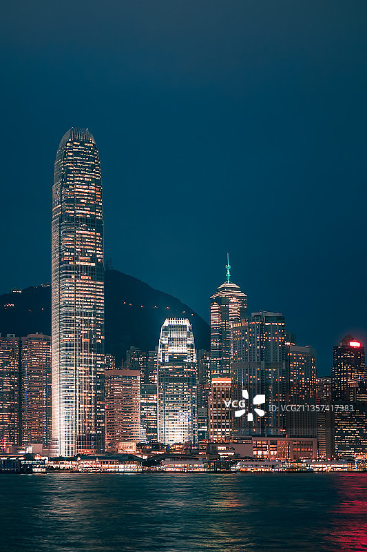香港 中环 金融中心 湾仔 会寨中心 维多利亚 夜景图片素材