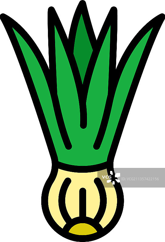 种植韭菜图标颜色轮廓图片素材
