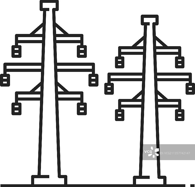 高压输电铁塔线路艺术发生器图片素材