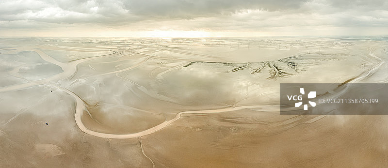 湿地滩涂自然之美线条色彩神奇画面图片素材
