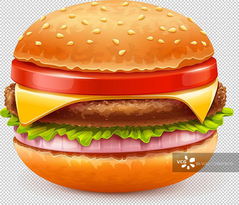 汉堡包卡通高清png免抠元素图片素材
