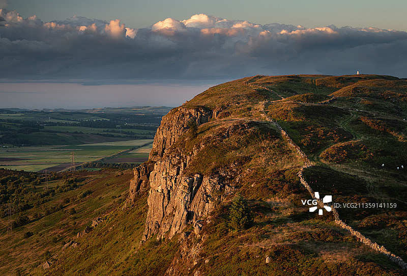 风景的风景对天空，Benarty山，凯尔蒂，英国，英国图片素材