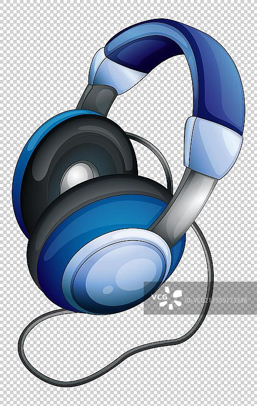 蓝色耳机元素图片素材