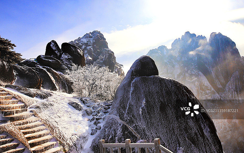 安徽黄山冬季风光图片素材