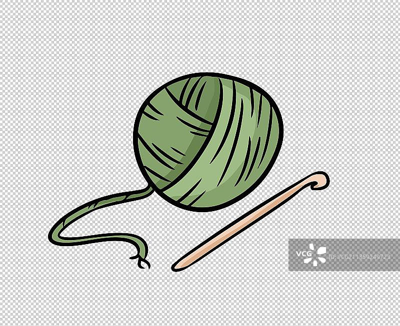 卡通绿色的毛线球元素图片素材