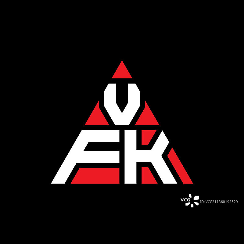 VFK商标用三角形字母设计图片素材