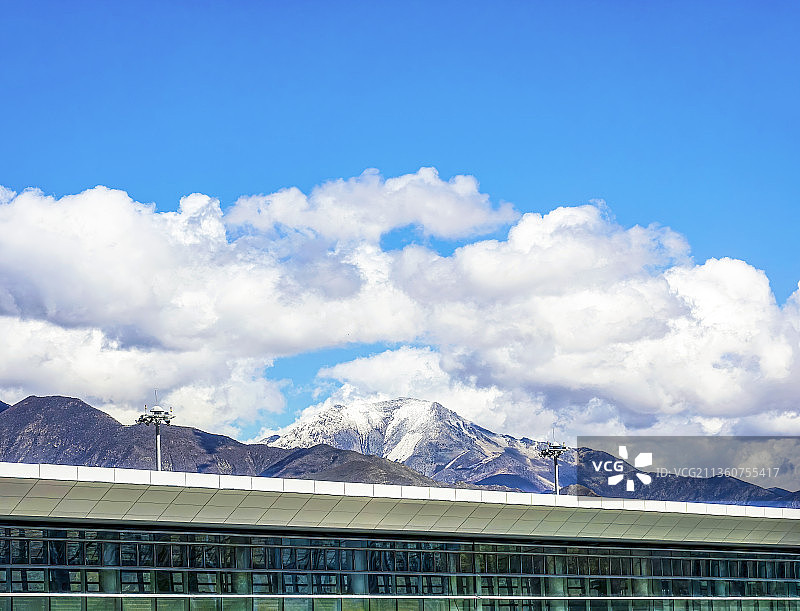 西藏拉萨机场风光图片素材