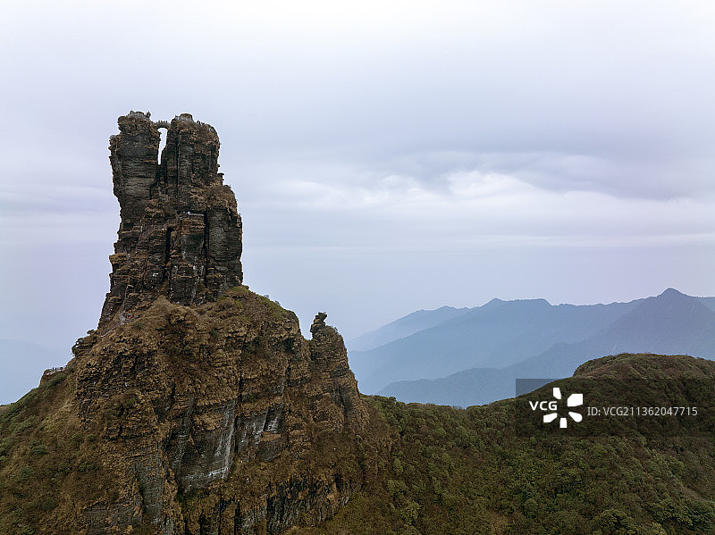 航拍贵州铜仁梵净山风景区国家森林公园世界自然遗产风光图片素材