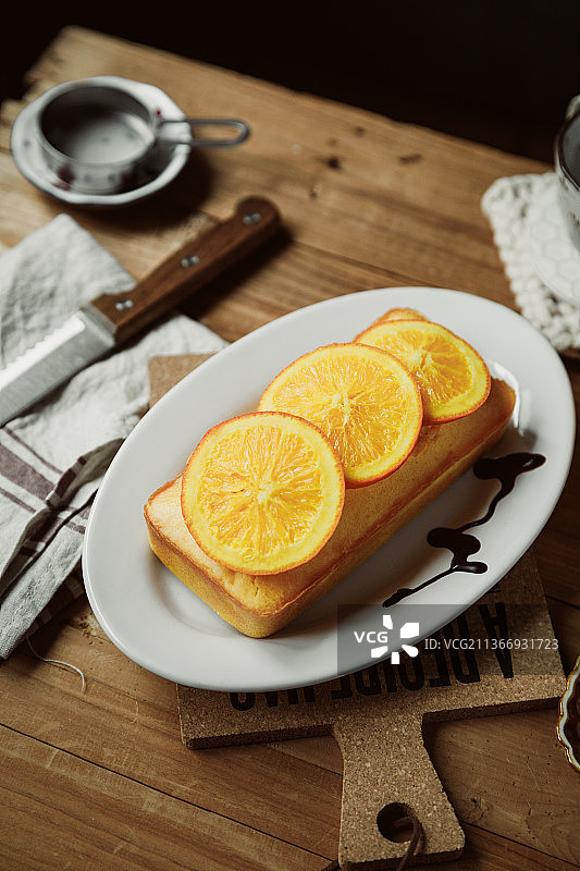 美味烘焙香橙磅蛋糕图片素材