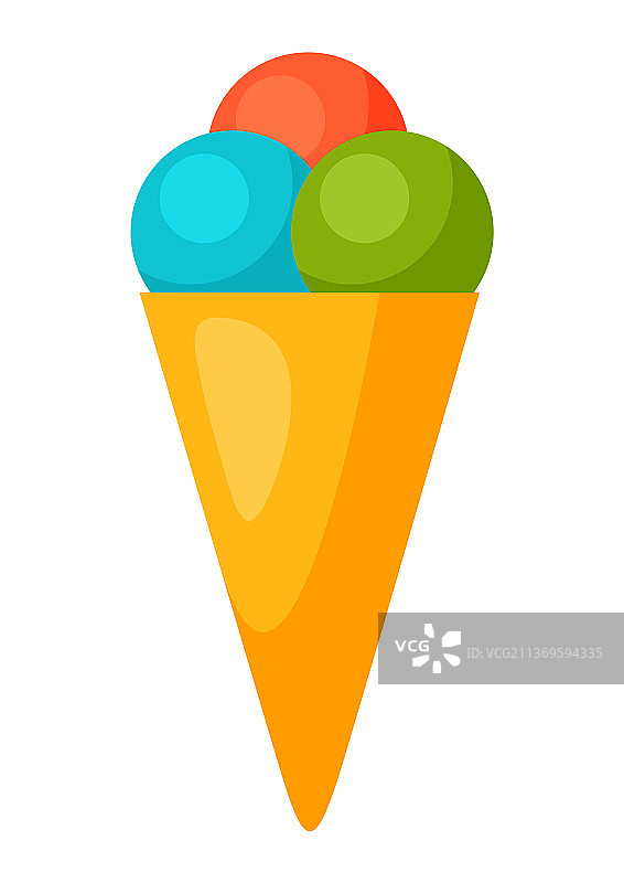 冰淇淋蛋筒的夏季形象图片素材