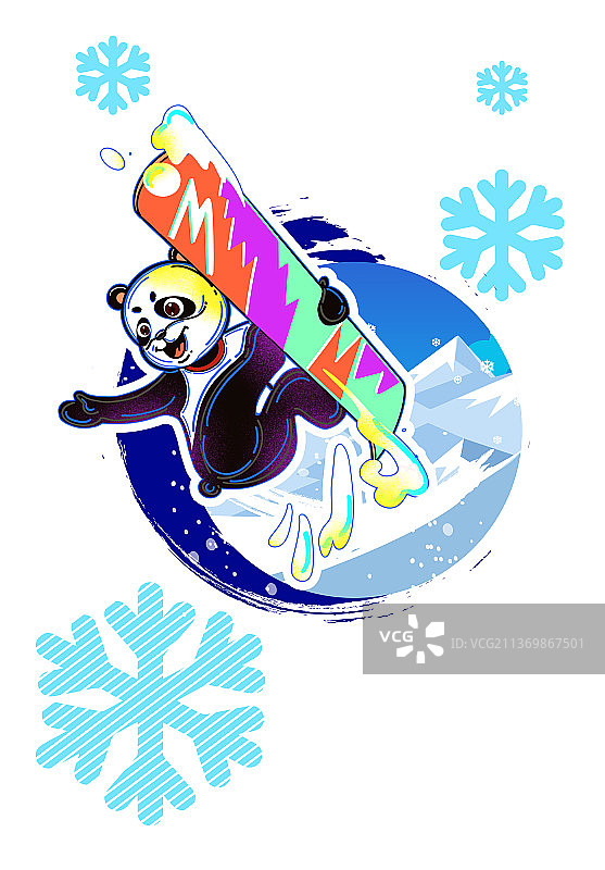 滑雪的熊猫图片素材