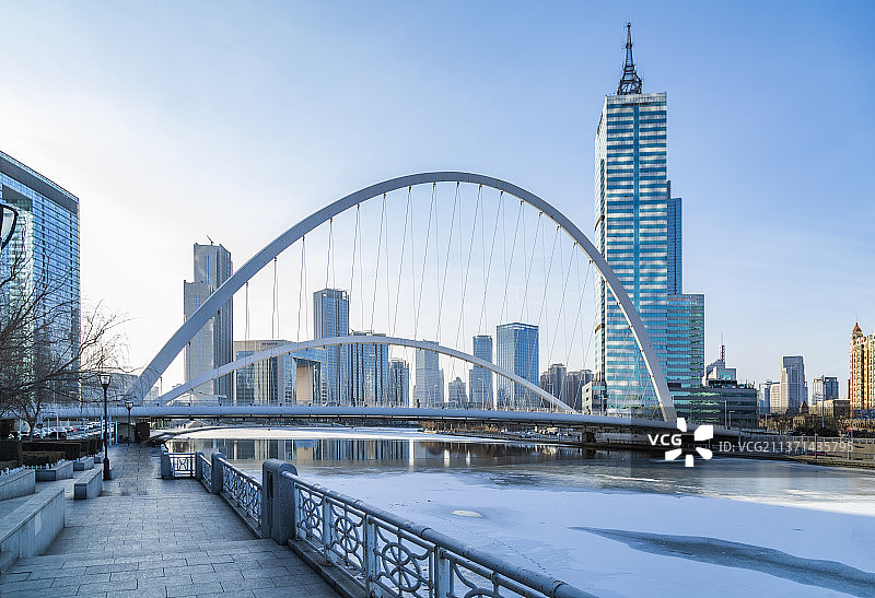 天津建筑大沽桥冬季风光图片素材