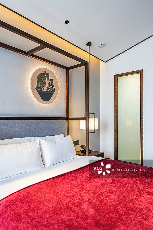 新中式风格酒店客房图片素材