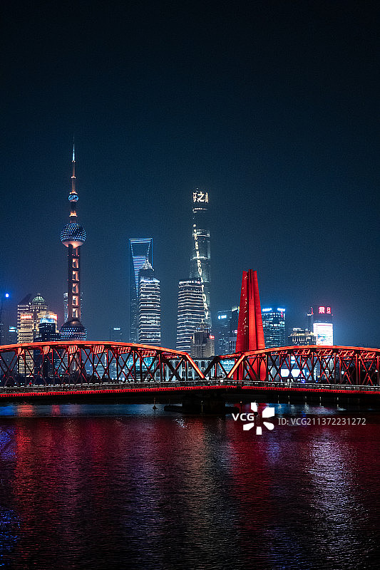 上海外滩夜景城市风光图片素材
