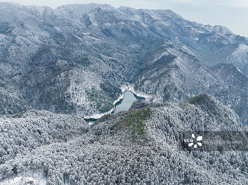 江西省九江市庐山5A风景区冬季雪景风光图片素材
