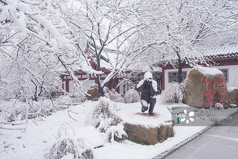 湖北武汉东湖磨山风景区冬季雪景风光图片素材