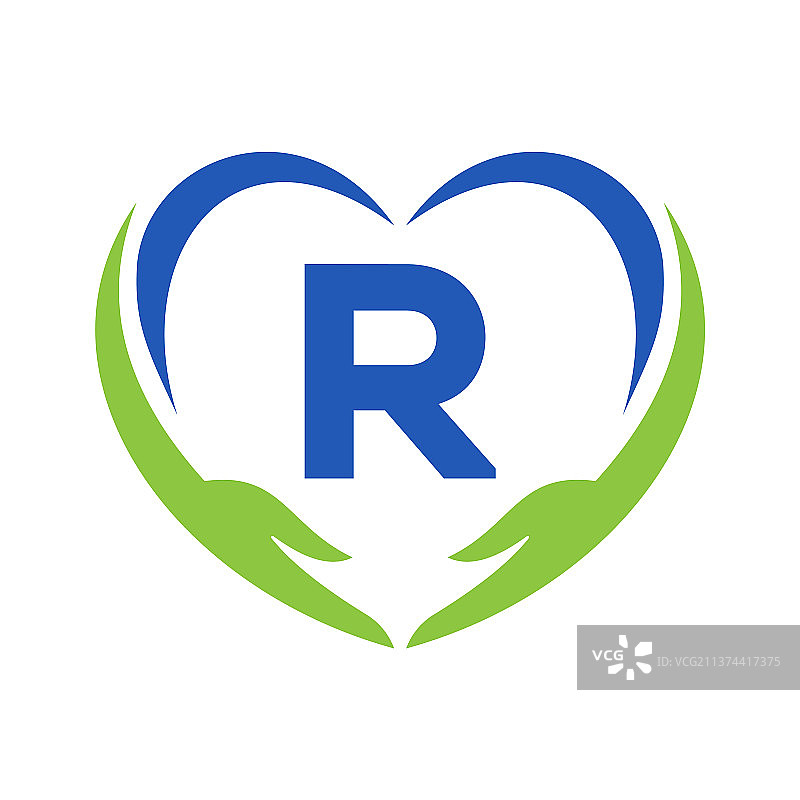 手护理标志上的字母r字母r慈善标志图片素材