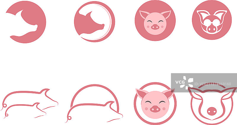 猪标志和符号模板图片素材