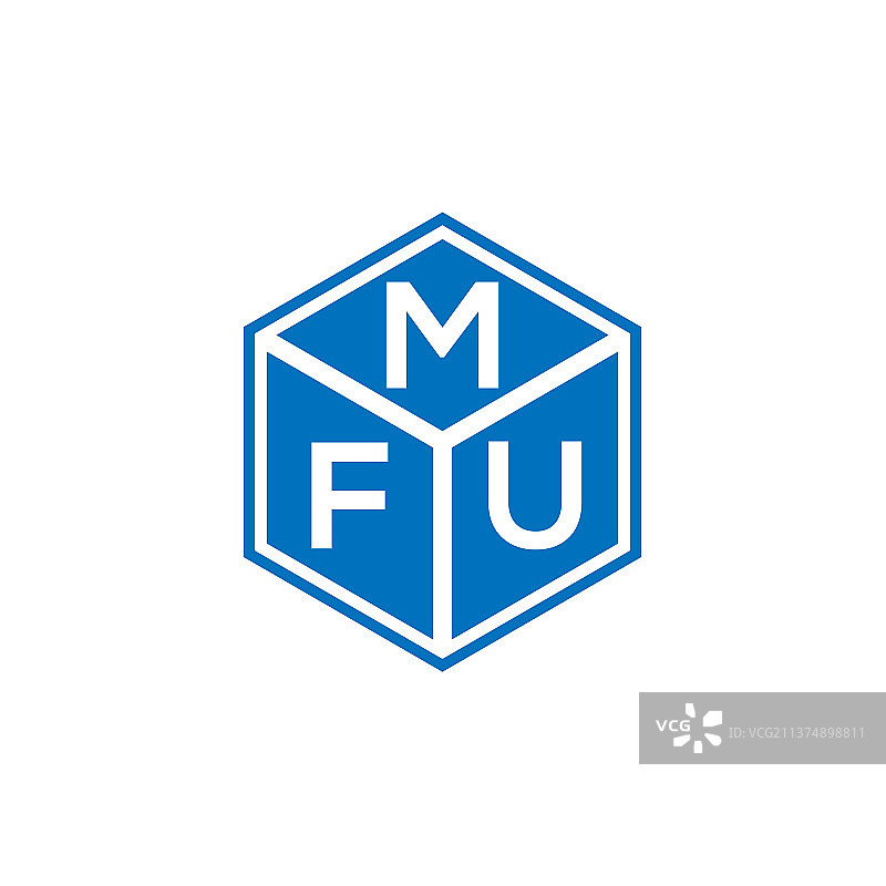 Mfu字母标志设计上的黑色背景Mfu图片素材