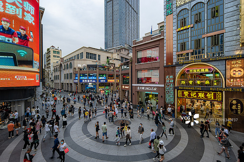广州北京路商业步行街繁华街景图片素材