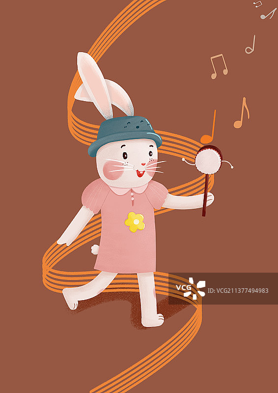 十二生肖之兔子插画图片素材