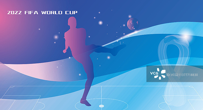 世界杯足球运动员剪影矢量海报图片素材