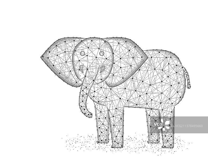 大象低多边形设计非洲动物多边形图片素材
